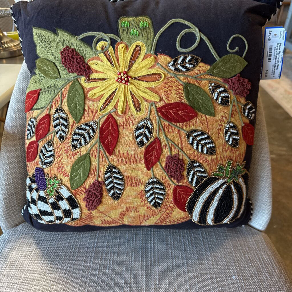 Harvest Pumpkin Embroidered & Beaded