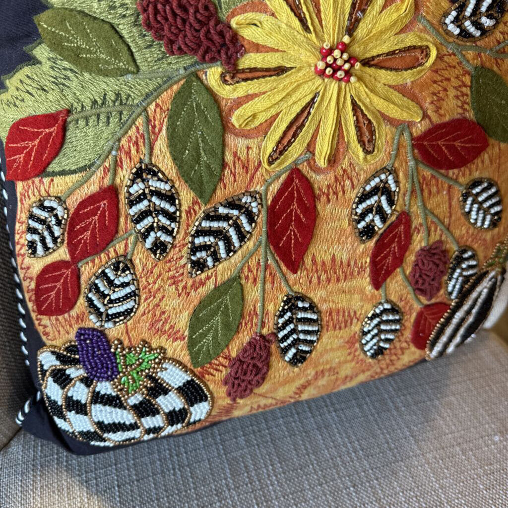 Harvest Pumpkin Embroidered & Beaded