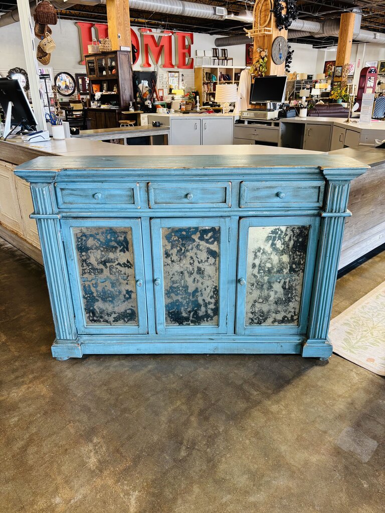 Rustic Blue Entry Cabinet