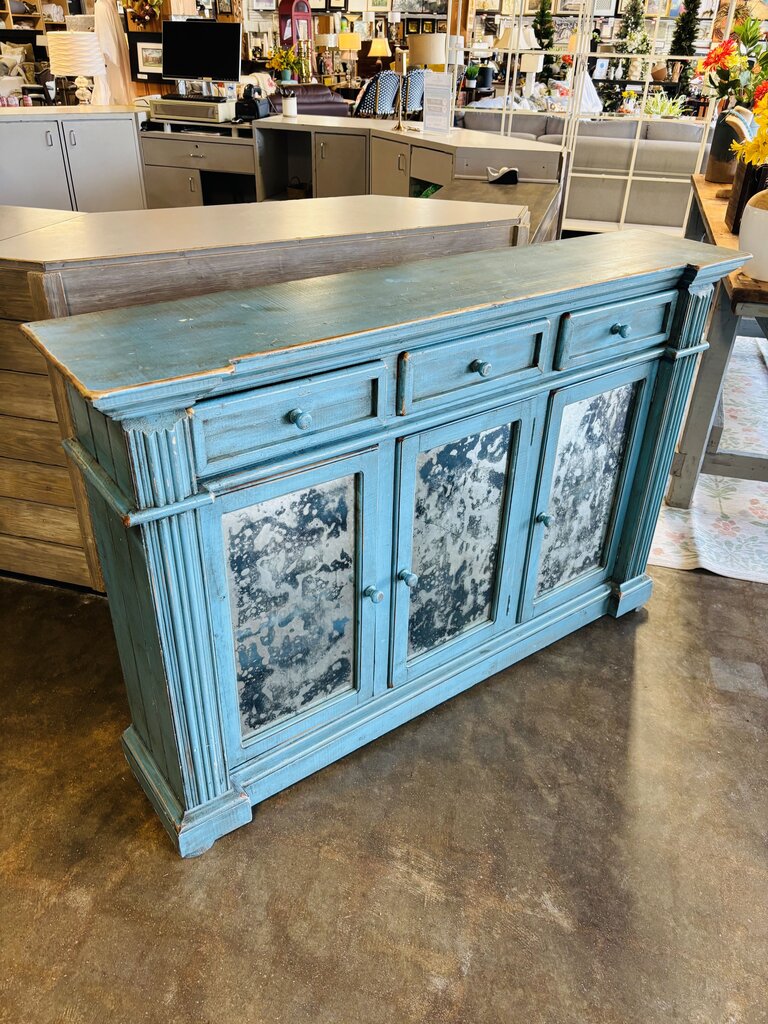 Rustic Blue Entry Cabinet