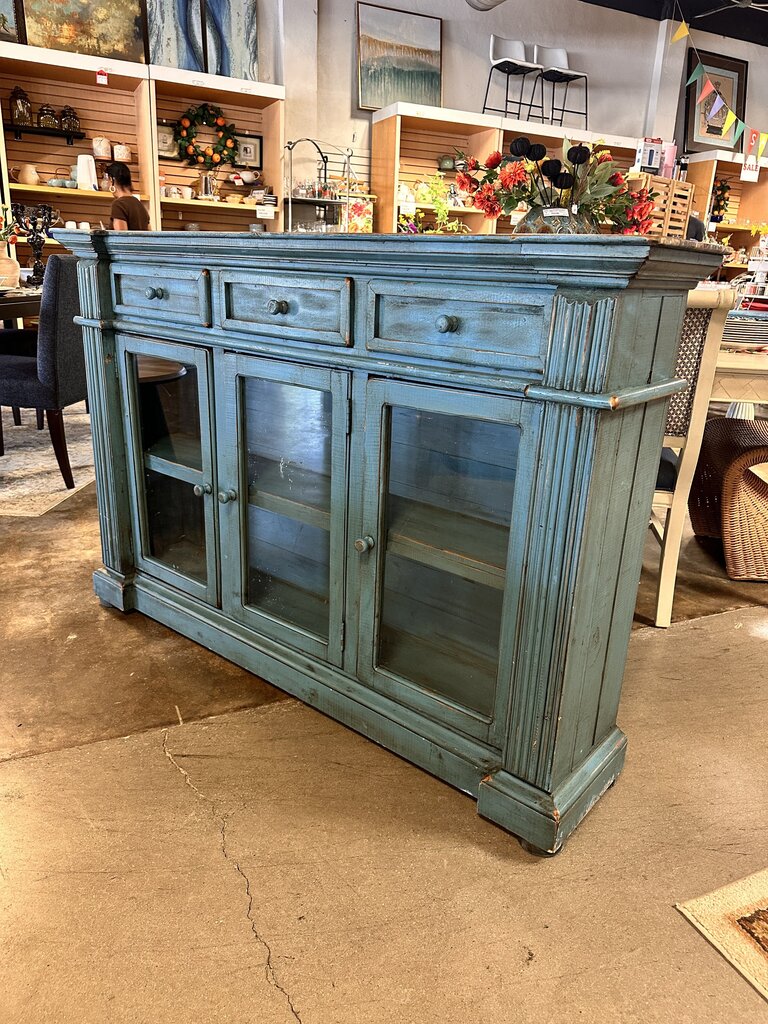 Rustic Blue Entry Cabinet