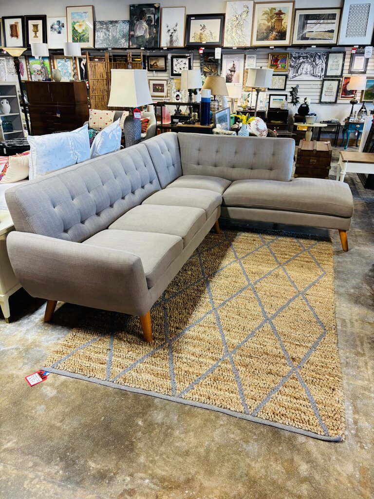 Upholstered 'L' Sectional With Chaise Sofa