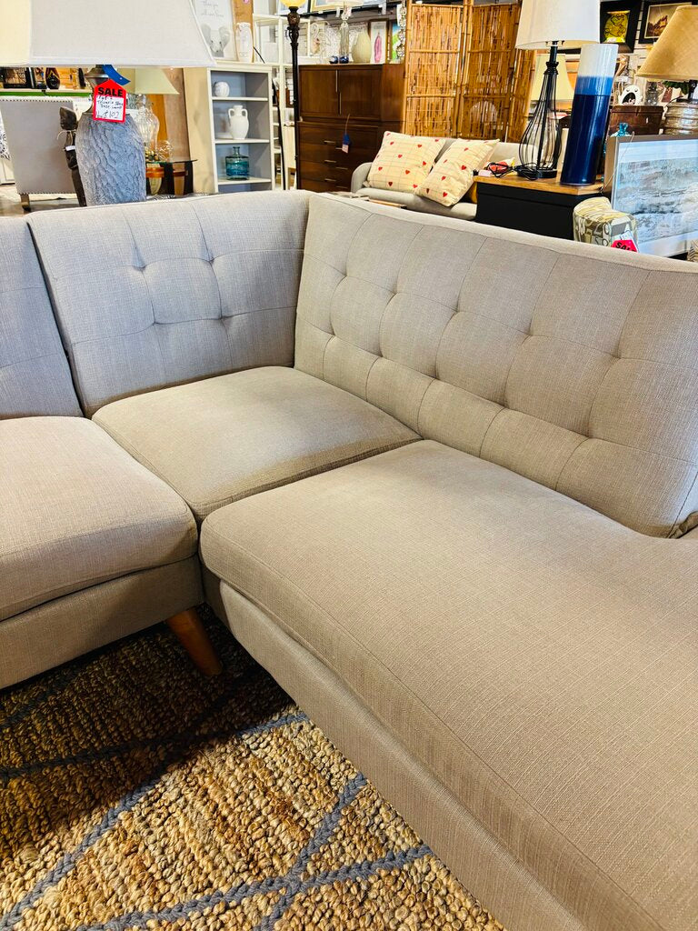 Upholstered 'L' Sectional With Chaise Sofa