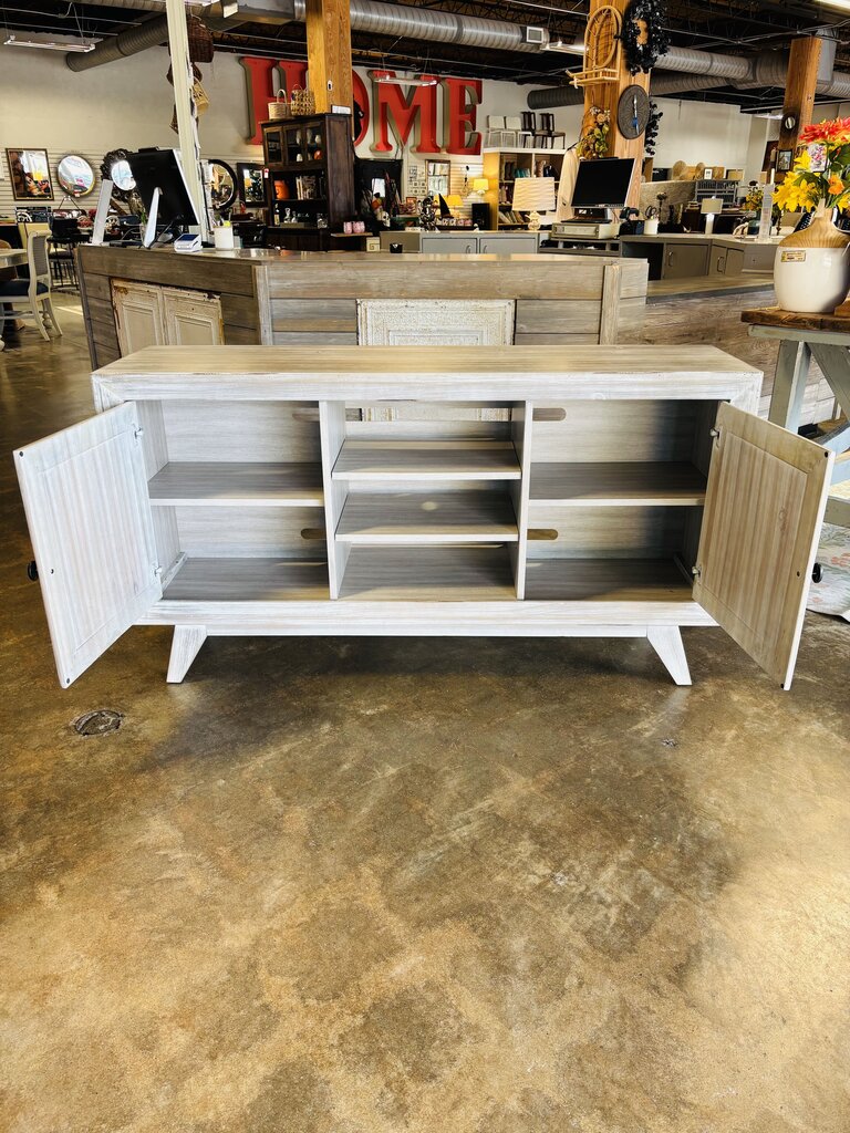 White Washed Media Cabinet