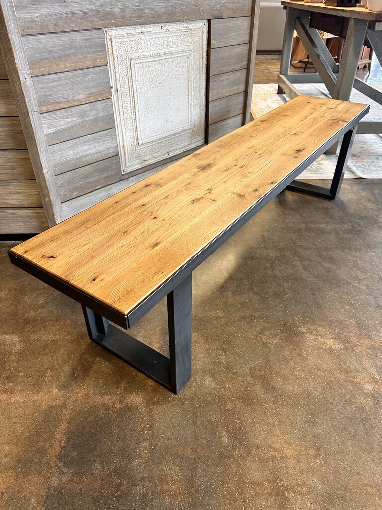 Light Wood & Dark Metal Bench
