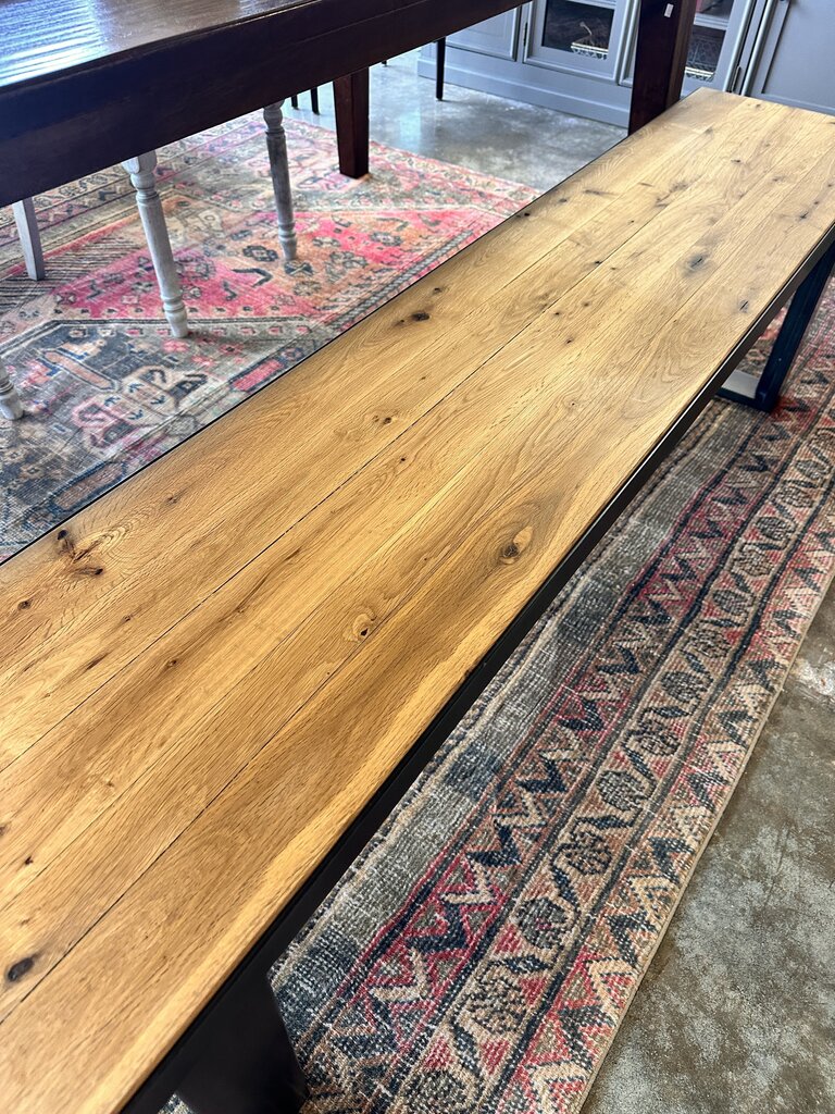 Light Wood & Dark Metal Bench