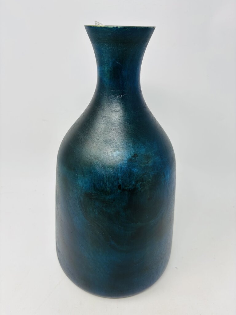 Wood Deep Green Vase