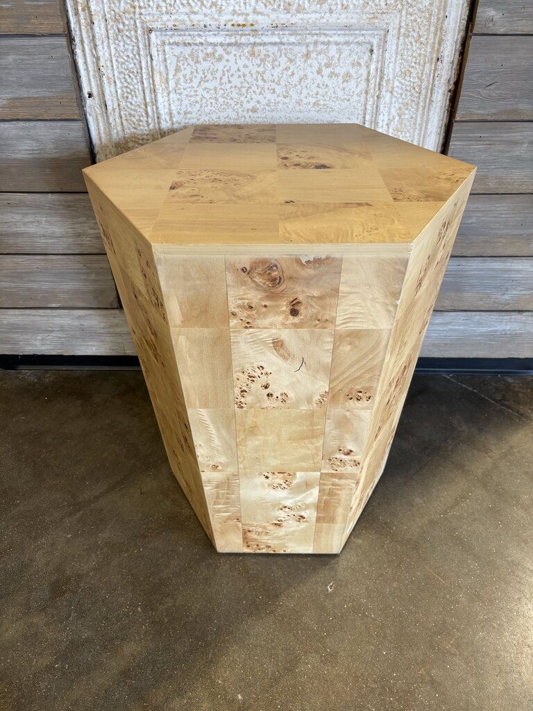 Wooden Hexagonal End Table