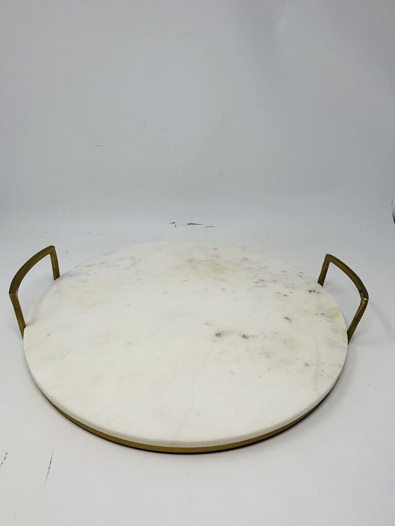 Marble Tray Gold Handles