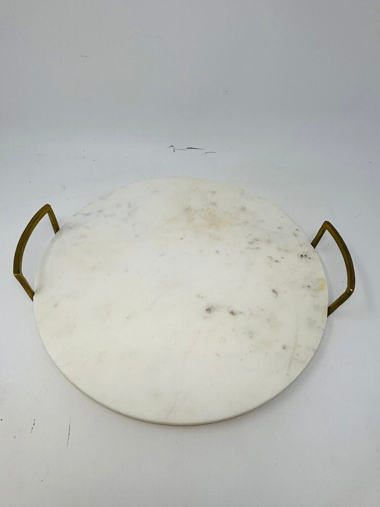 Marble Tray Gold Handles
