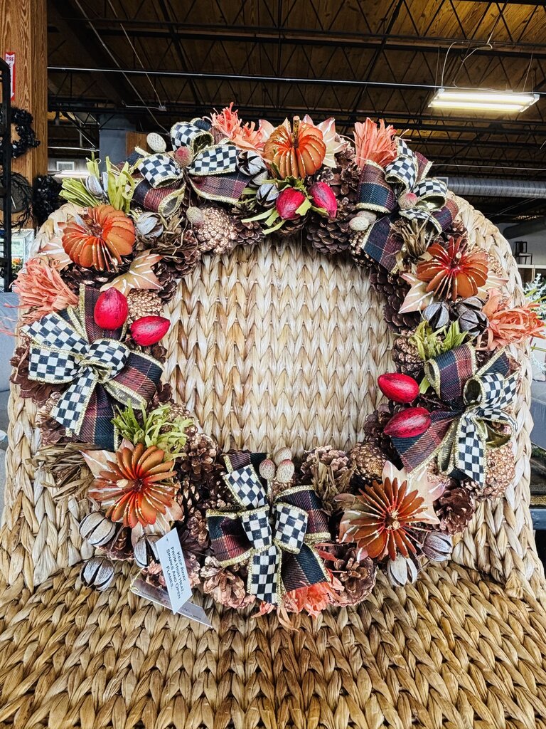 Fall On The Farm Pinecone Wreath