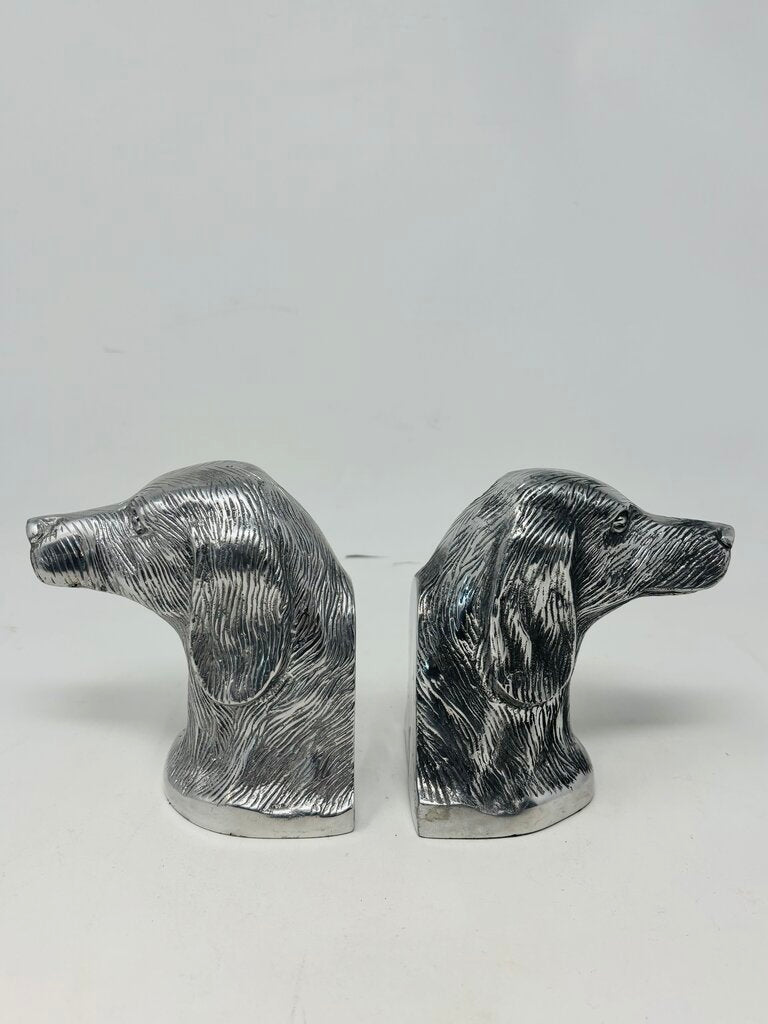 Silver Hazel Dog Bookends