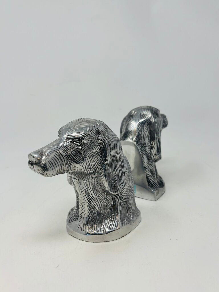 Silver Hazel Dog Bookends