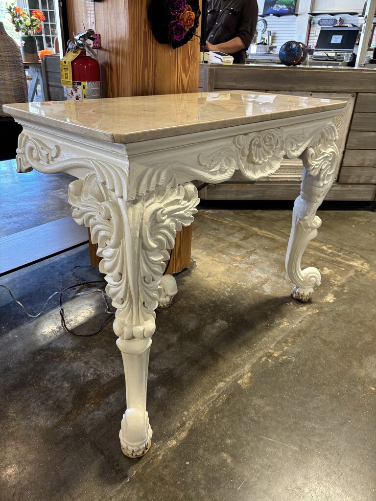 Antique Ornate Marble Console Table