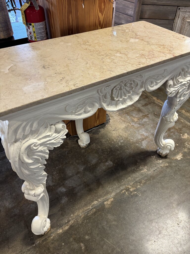 Antique Ornate Marble Console Table