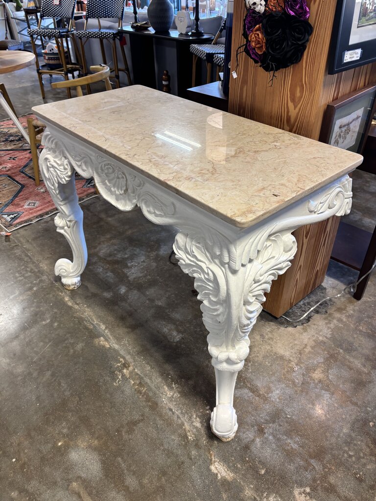 Antique Ornate Marble Console Table
