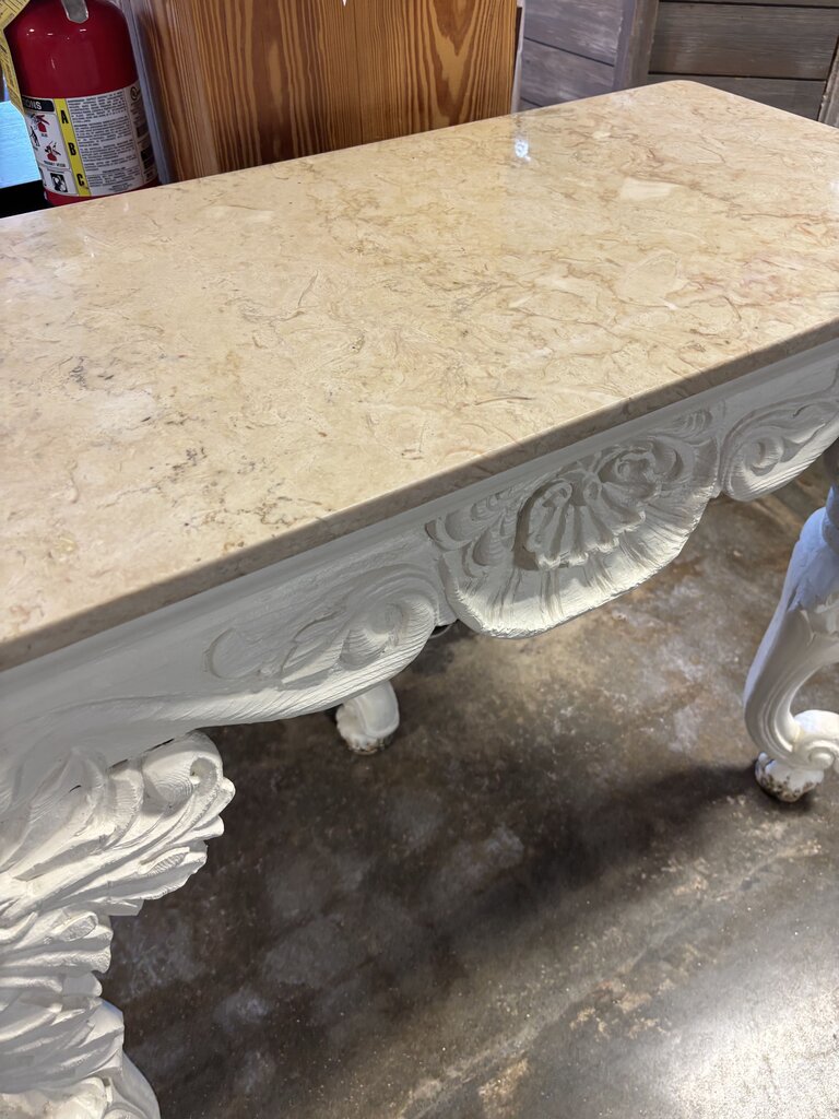Antique Ornate Marble Console Table