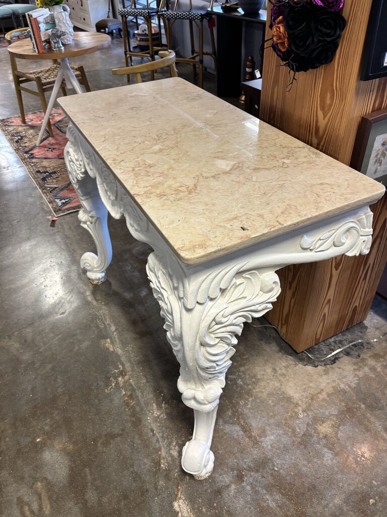 Antique Ornate Marble Console Table