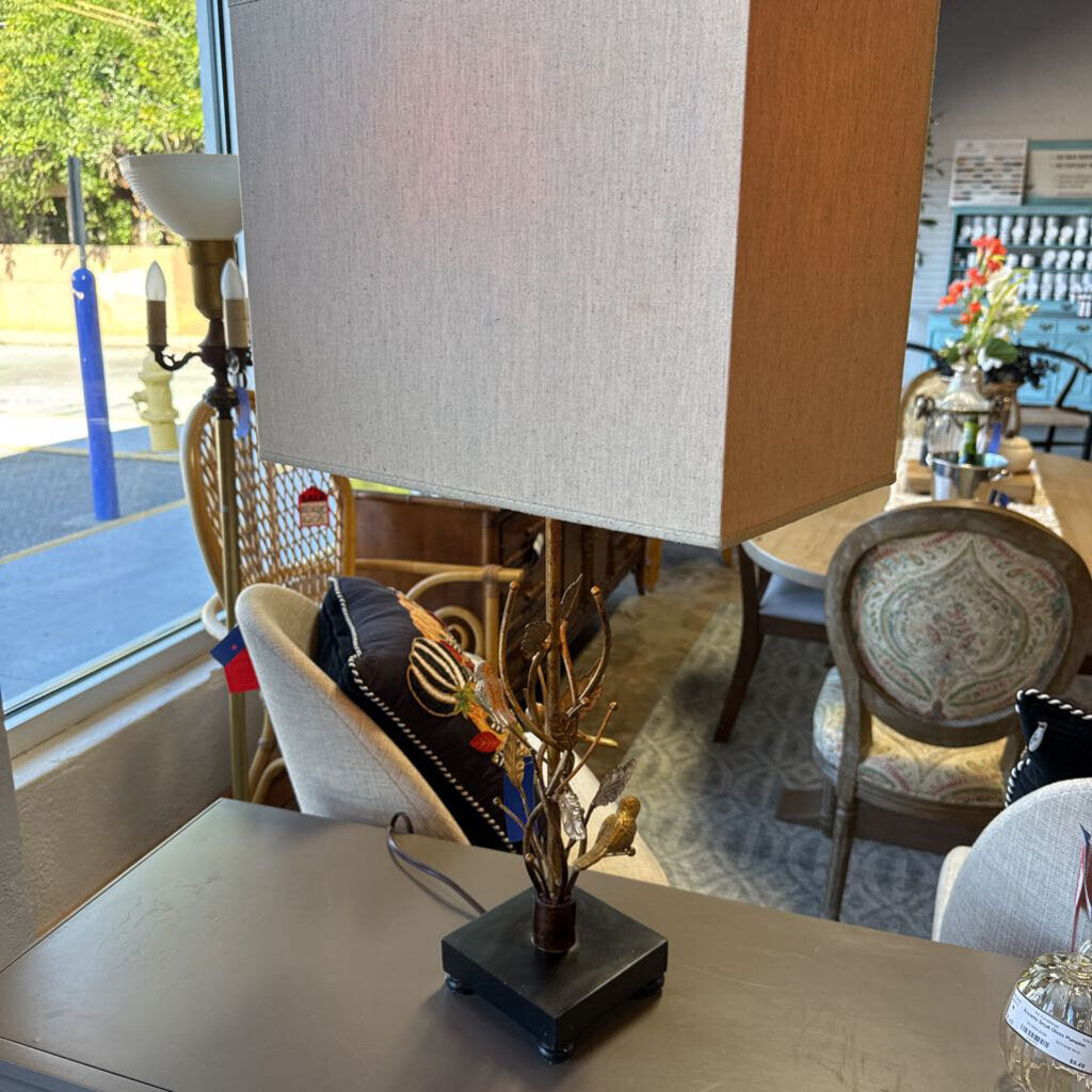 Vintage Brass Bird Buffet Lamp