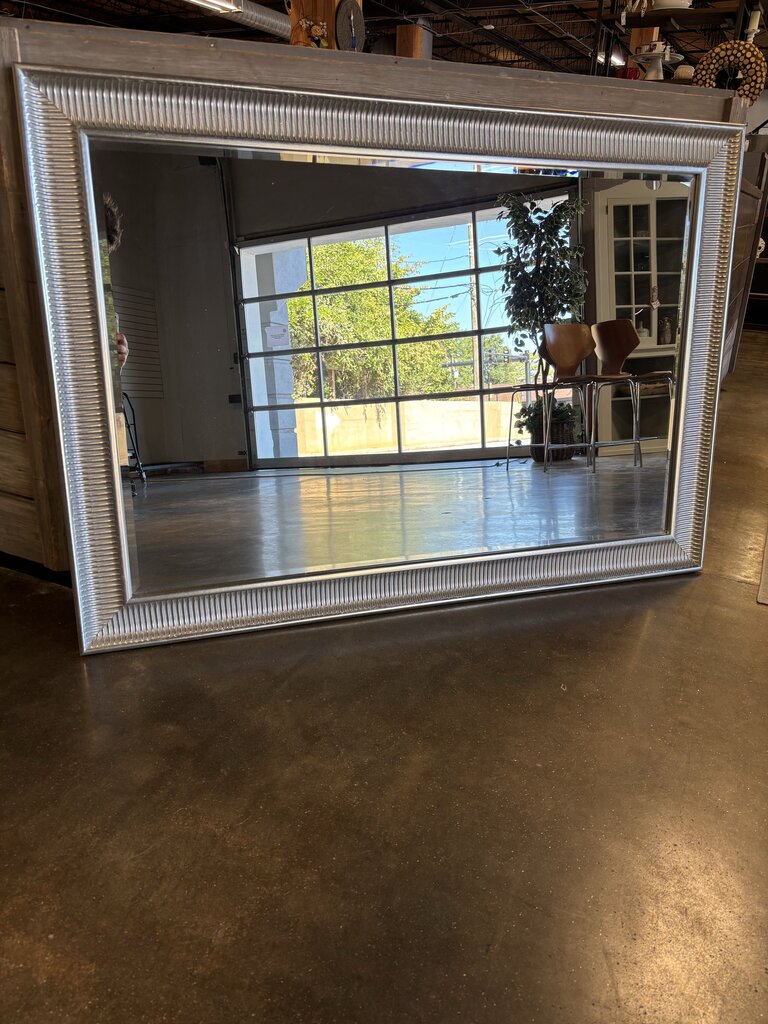 Large Heavy Mirror Silver Border