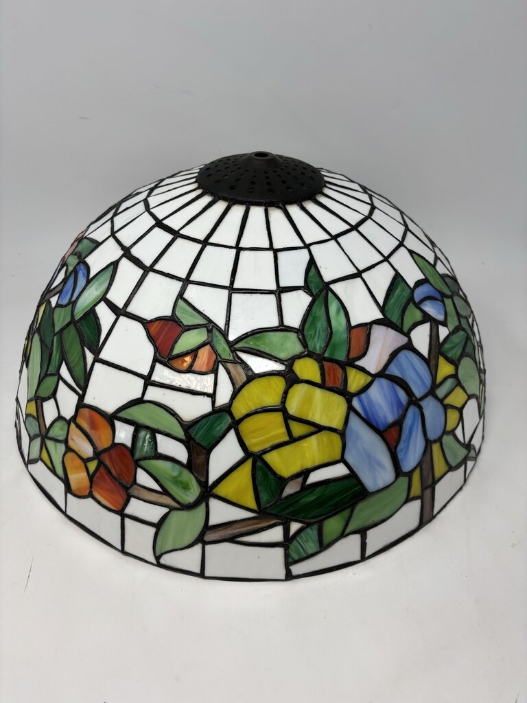 Vintage Style Floral Stained Glass Shade