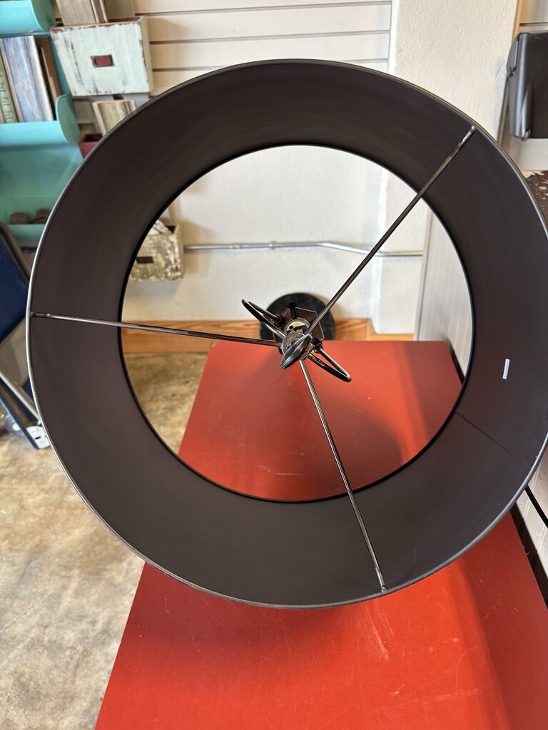 Tapered Metallic Body Metal Shade Floor Lamp