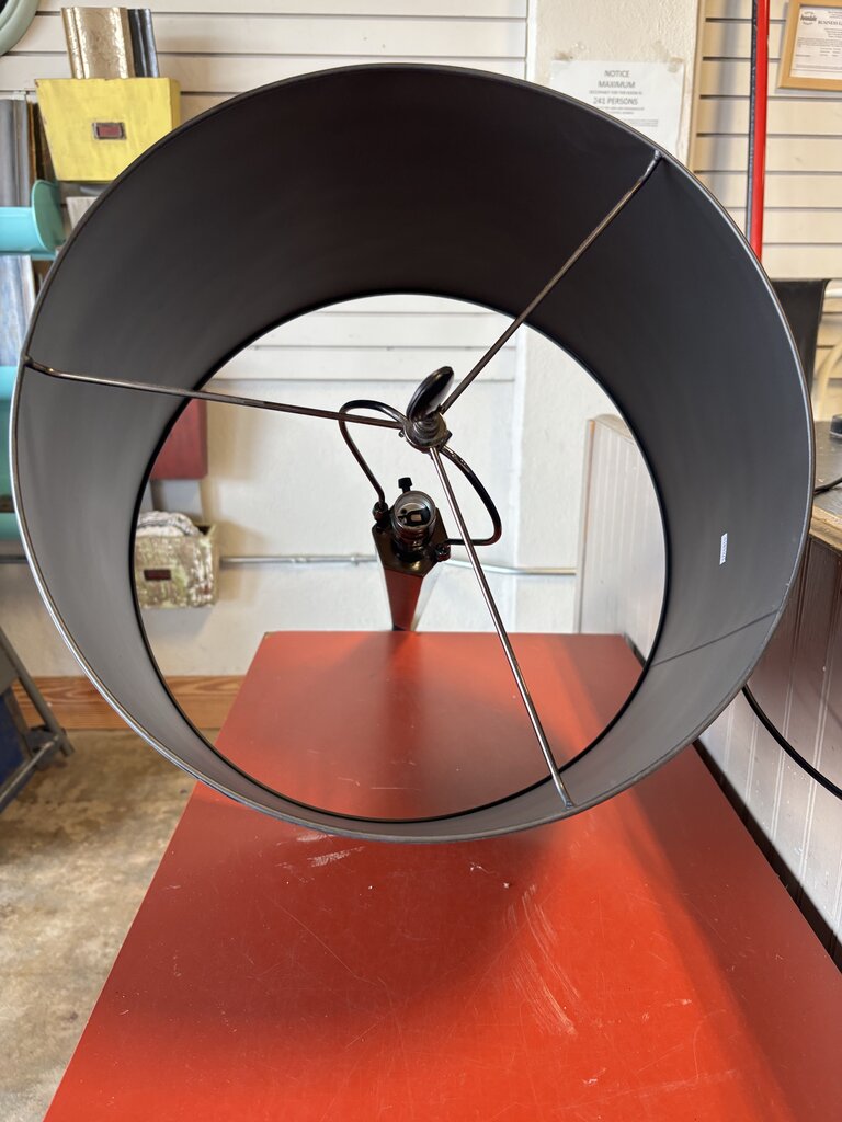 Tapered Metallic Body Metal Shade Floor Lamp