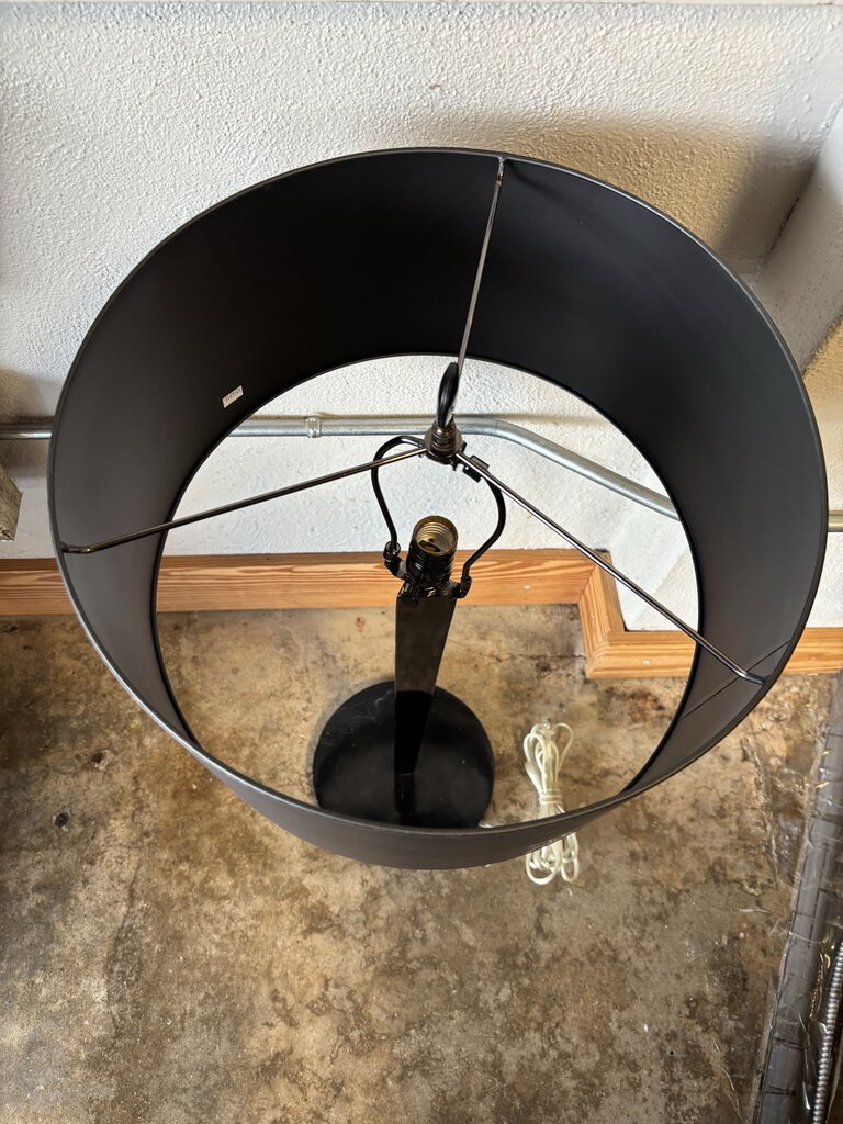 Tapered Metallic Body Metal Shade Accent Lamp
