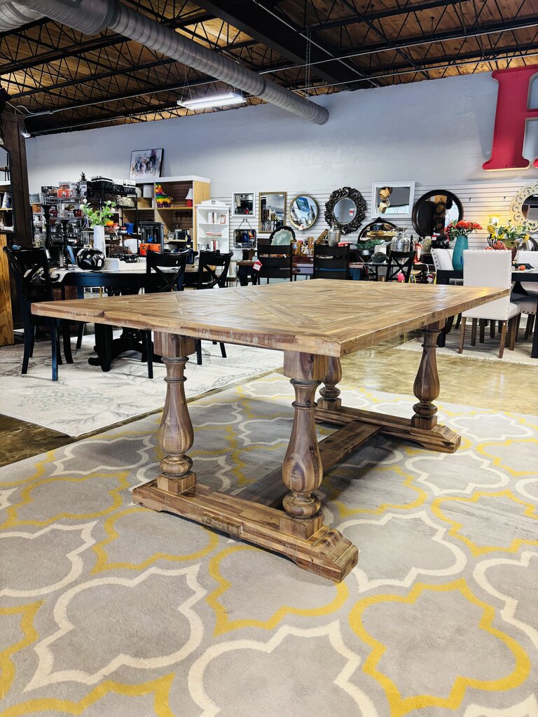 Geometric Pattern Pedestal Table