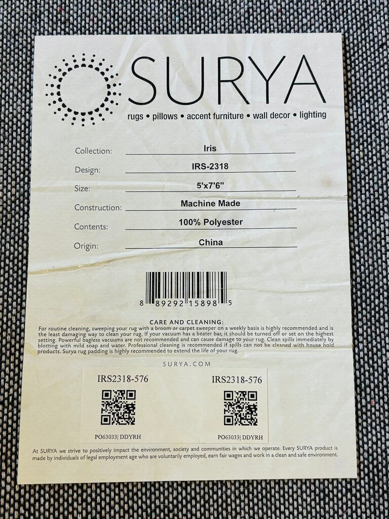 Surya Iris Collection 60" x 89" Blue/Orange Rug