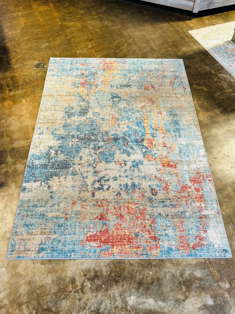 Surya Iris Collection 60" x 89" Blue/Orange Rug