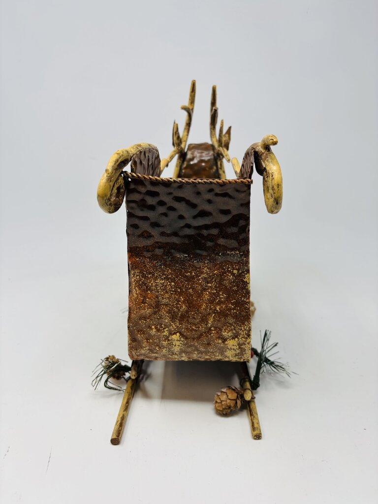 12" Reindeer Holly Sleigh