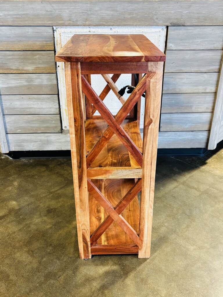 3 Shelf Wood Bookcase w Power Bank