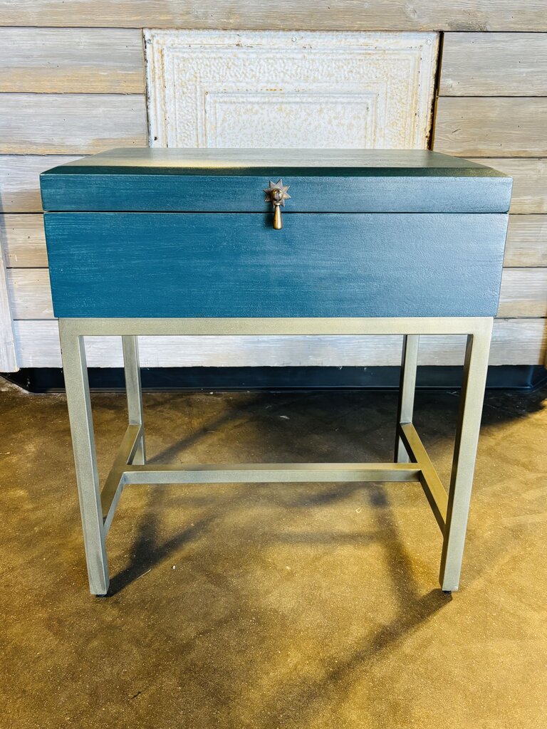 Wood/Metal Storage Side Table 22 X 16 X 24