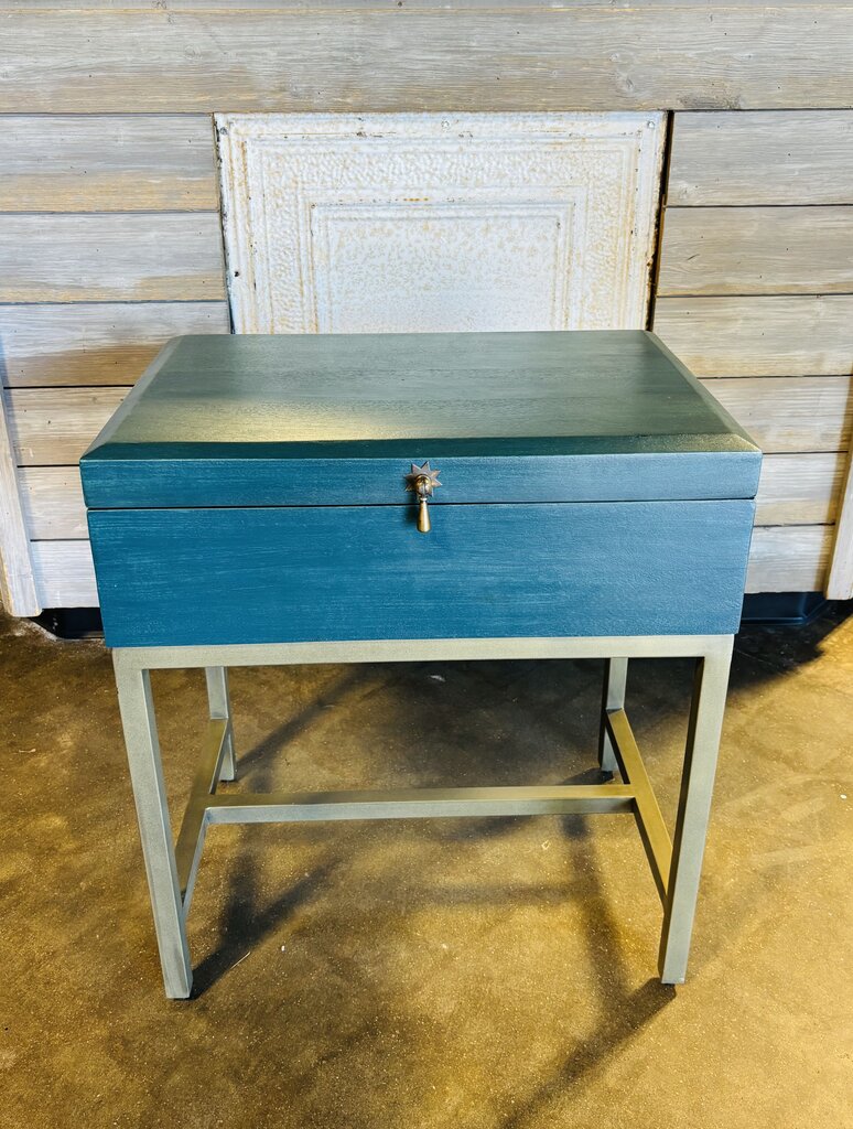 Wood/Metal Storage Side Table 22 X 16 X 24