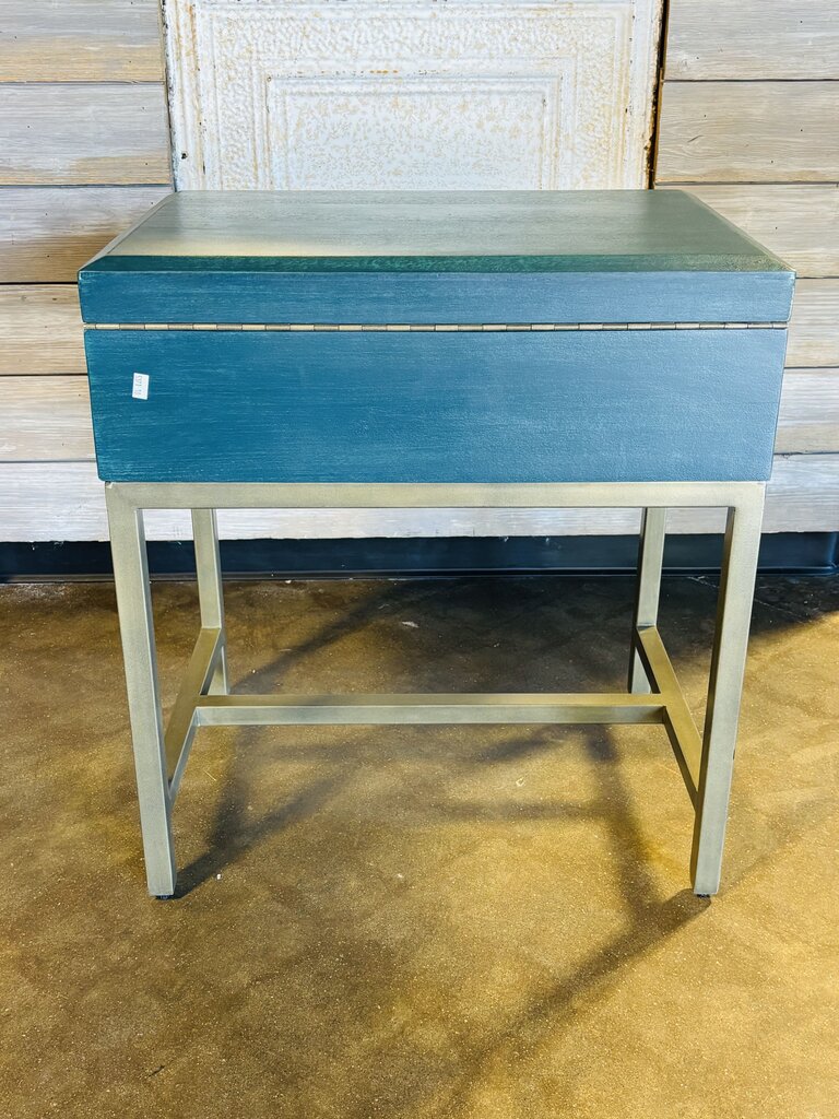 Wood/Metal Storage Side Table 22 X 16 X 24