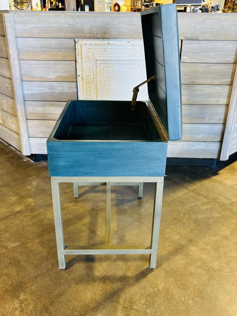 Wood/Metal Storage Side Table 22 X 16 X 24