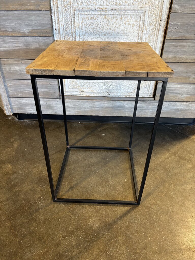 Wood/Metal Accent Table 16.25 X 16.25 X 24