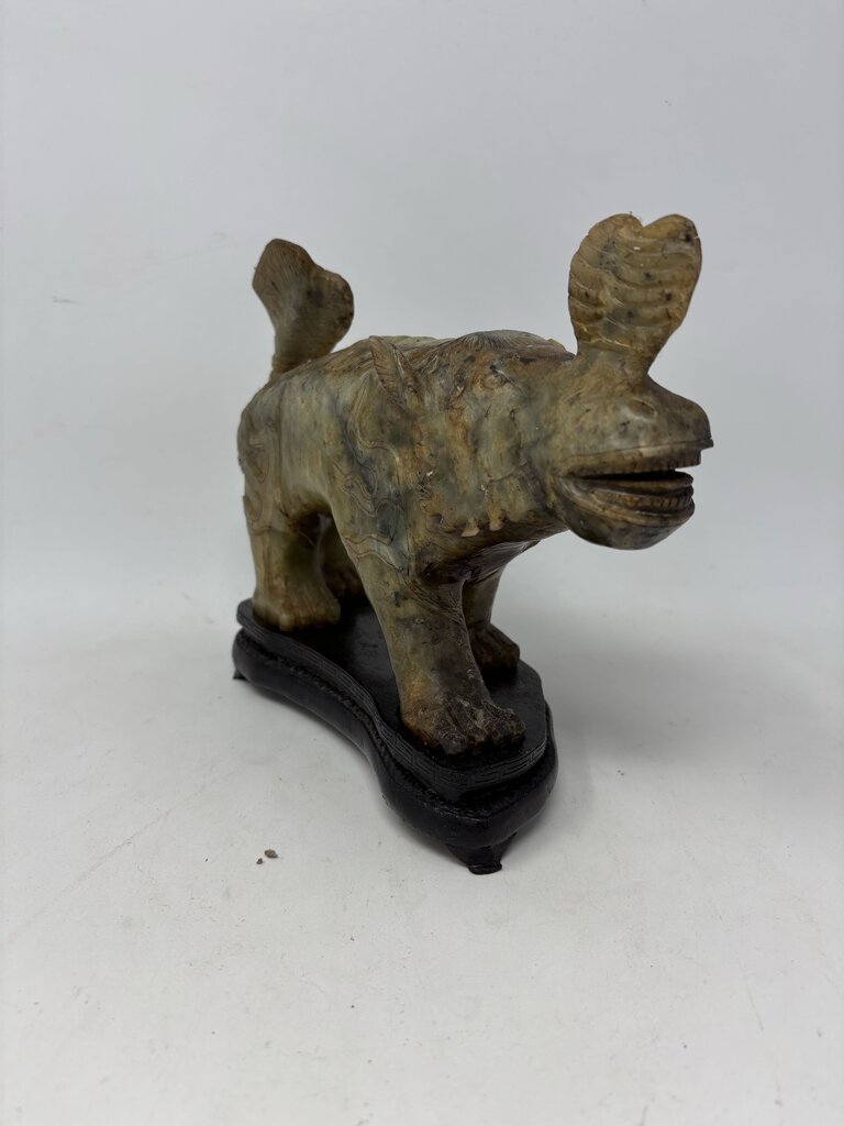Chinese Carved Soapstone Mythical Animal with Base