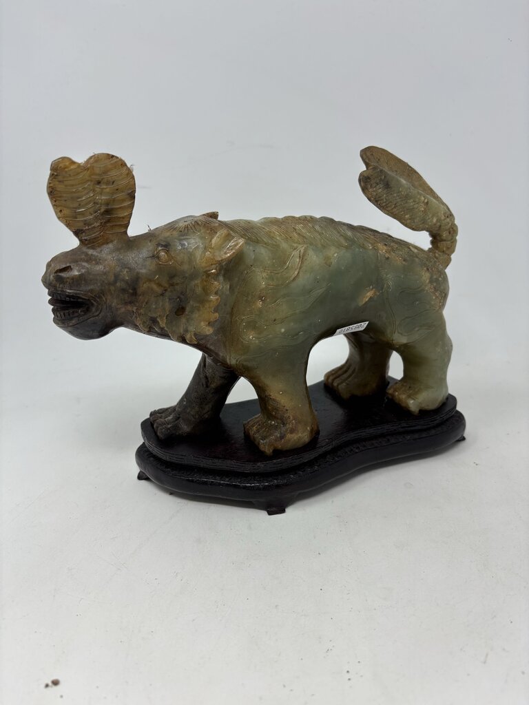 Chinese Carved Soapstone Mythical Animal with Base