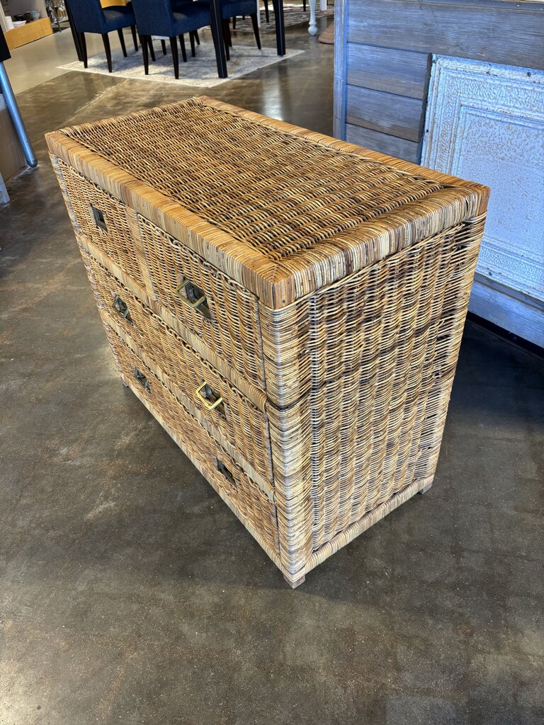 4 Drawer Wicker Chest 37 X 18 X 31