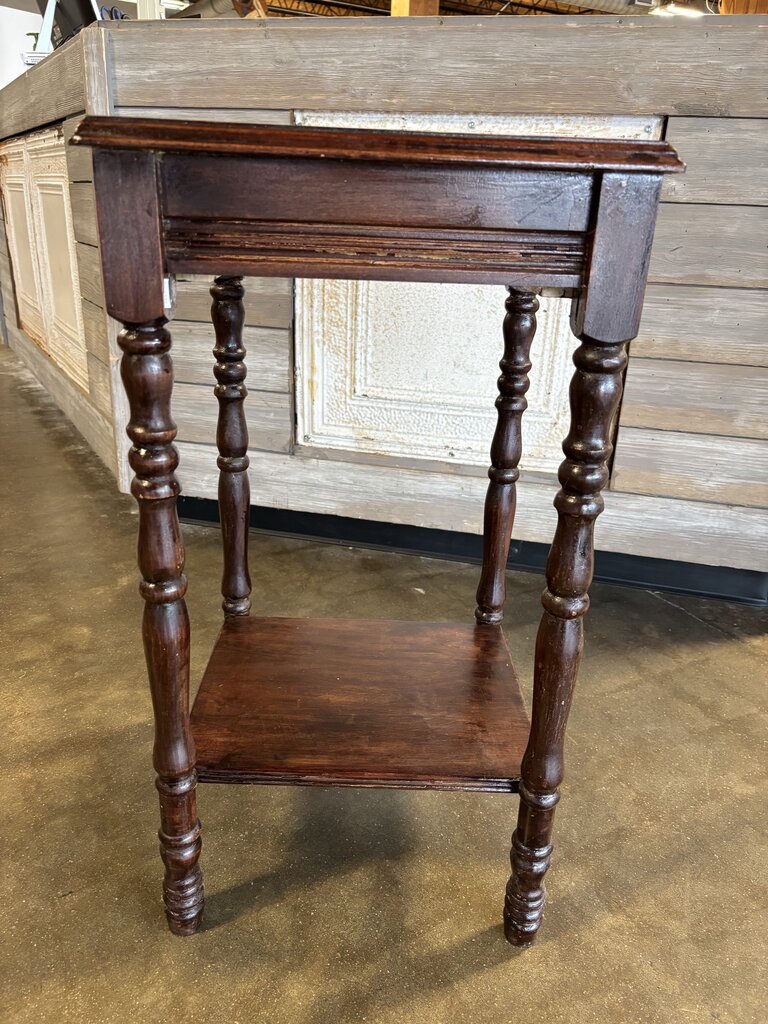Turn Leg One Drawer End Table 16 X 16 X 29