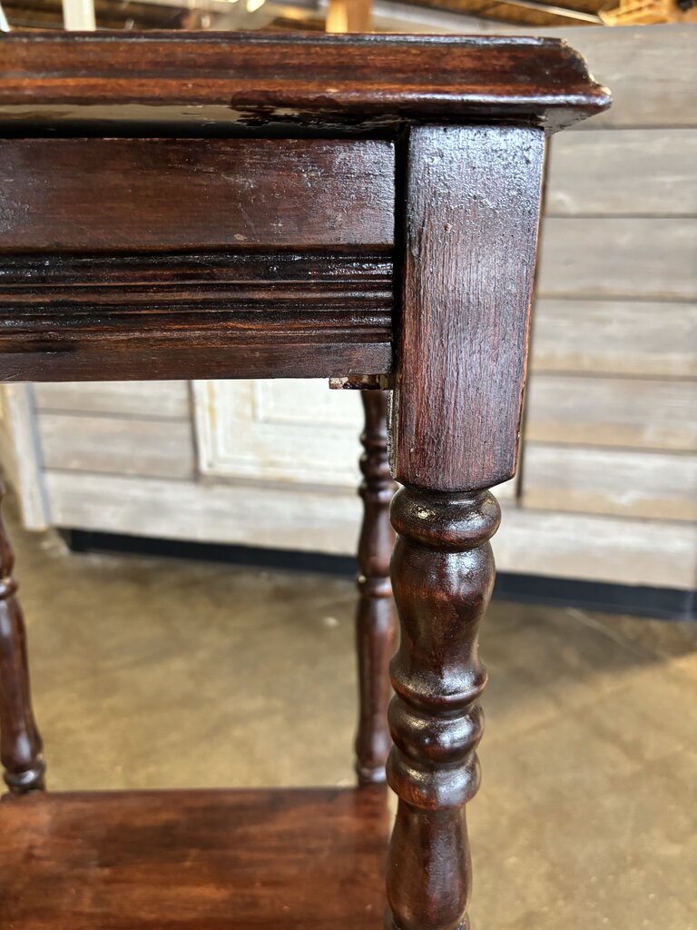 Turn Leg One Drawer End Table 16 X 16 X 29