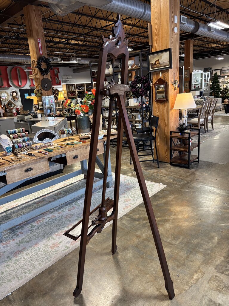 Hand Carved Mahogany Easel 78"H