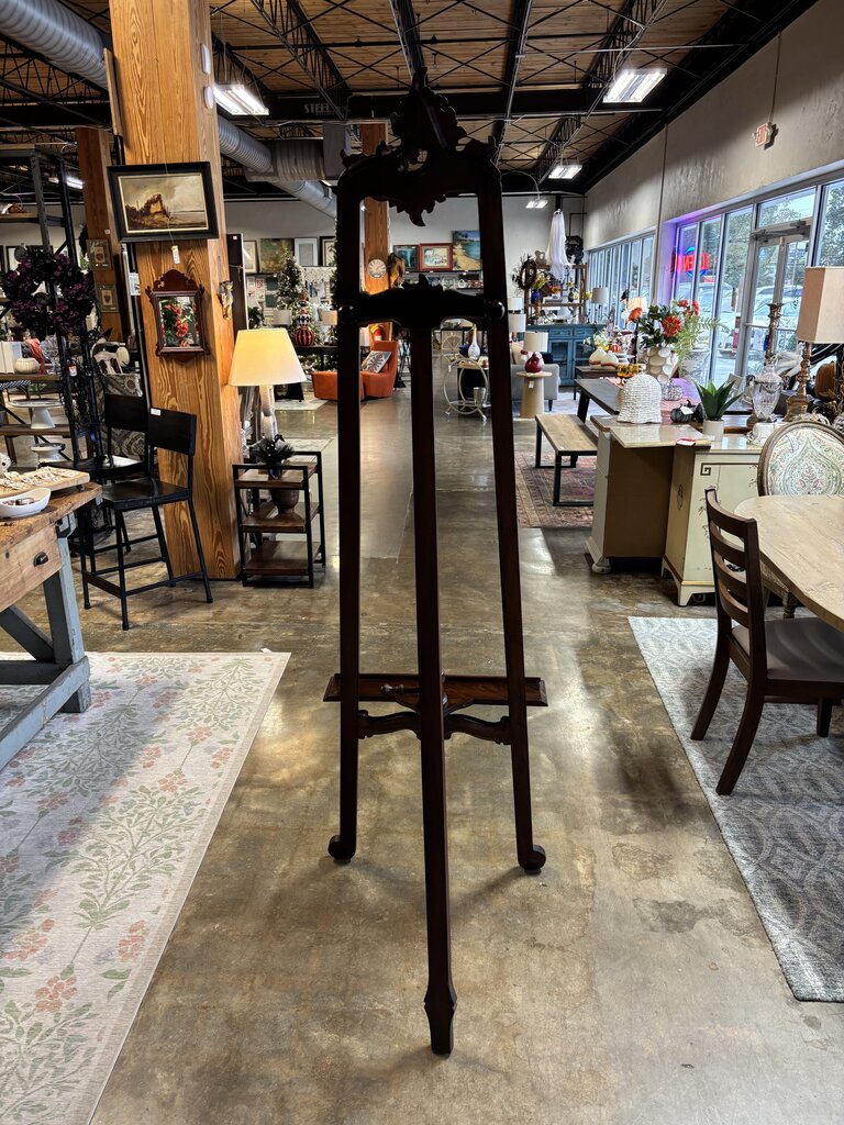 Hand Carved Mahogany Easel 78"H