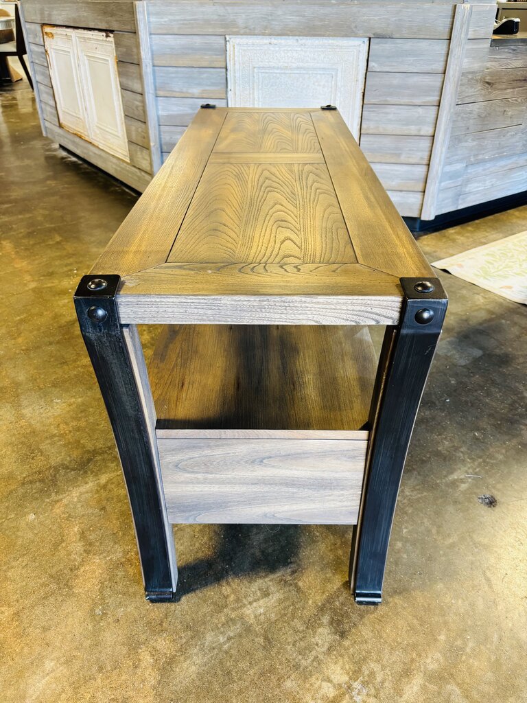 Wood Industrial Console Table