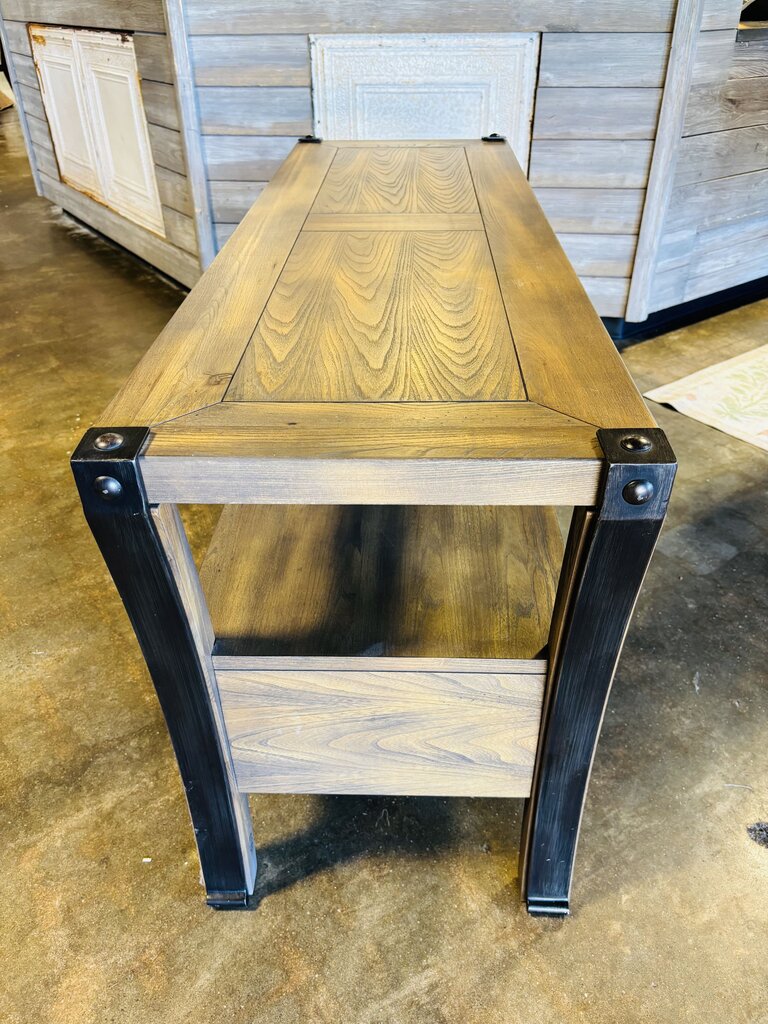 Wood Industrial Console Table