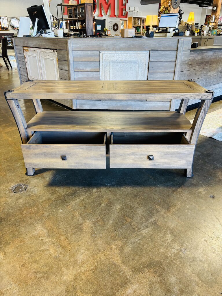 Wood Industrial Console Table