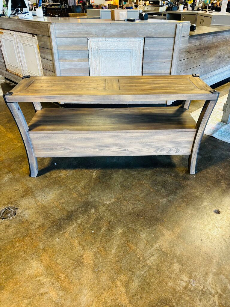 Wood Industrial Console Table
