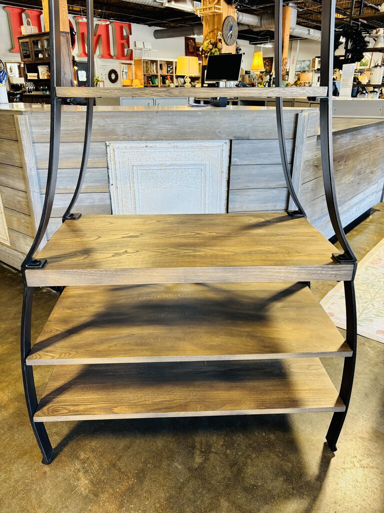 Wood Industrial Tapered Bookshelf